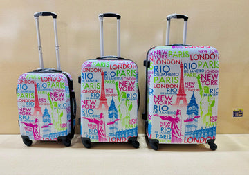London Paris design 3 pics luggage set