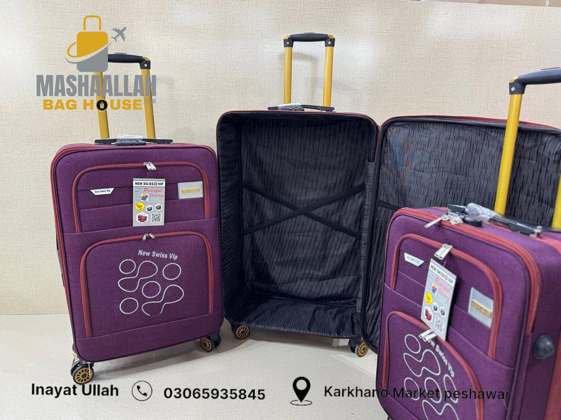 New swiss vip fabric 3 pics luggage set